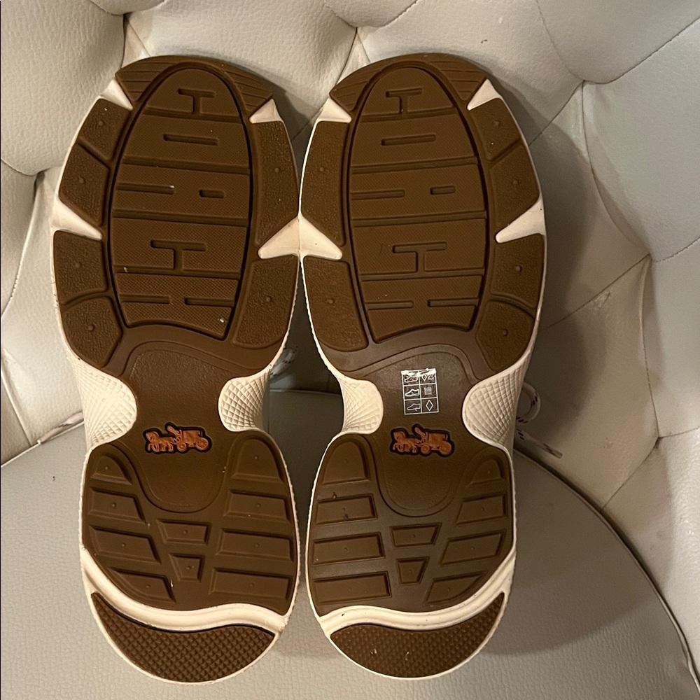 Coach Beige and White Signature Sneakers - Picture 8 of 8